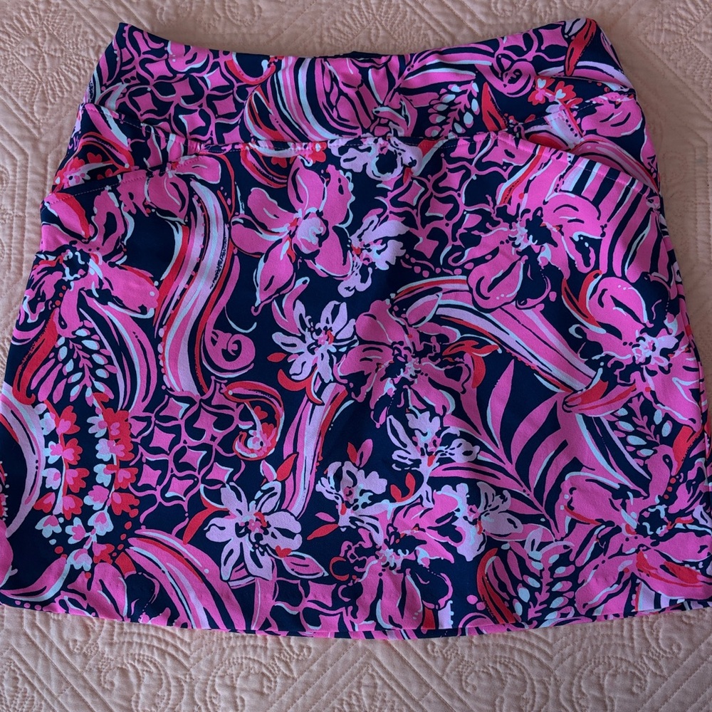 Lilly Pulitzer Pink and Navy Floral  Skort